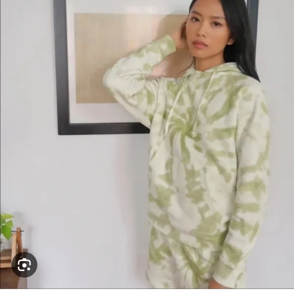Reformation Olive Green Tie-Dye Hoodie